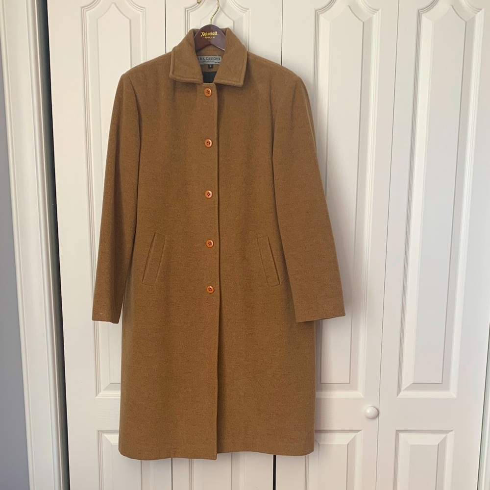 Camel wool blend coat size large
